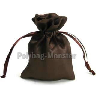 200 Brown Silky Satin Jewelry Pouches Gift Bags 3X4  