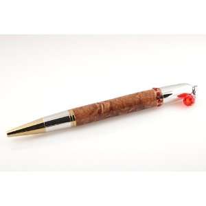  Amboyna Burl Diva Pen with Red Crystal   #802: Office 