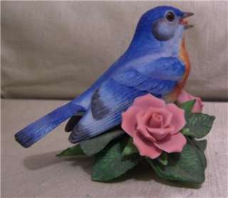 LENOX EASTERN BLUEBIRD Fine Porcelain LENOX w/ Pink Roses  