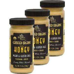 Honey Organic Creamy White Mustard   3 Pack   100% Honey   No Sugar 