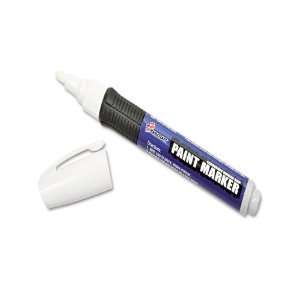  Paint Marker, Medium Point, Rubber Grip, White, 6/Pack 