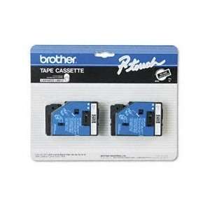  Brother 3/8 Laminated White on Black Tape (2/Pkg) (25 Ft 