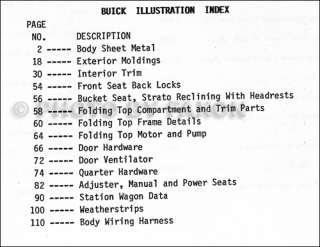 1967 Buick Fisher Body Parts Illustrations Manual 67 Riviera Special 