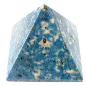 Lapis Pyramid 04 Sacred Geometry Crystal Blue Spotted White Cow Clouds 