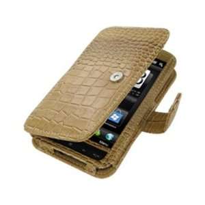  Leather Brown Crocodile Pattern Book Type Phone Protector 