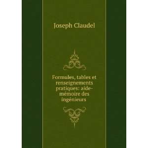   et renseignements pratiques J. (Joseph), 1815 1880 Claudel Books