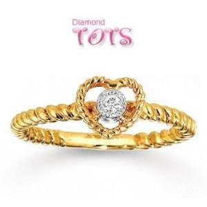  Open Heart Diamond 14k Gold Tots Ring Jewelry