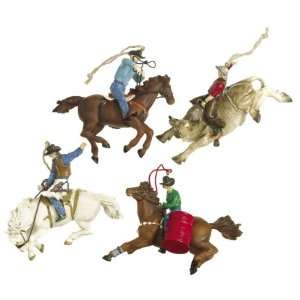  Rodeo Riders Christmas Ornament Set of 4: Home & Kitchen