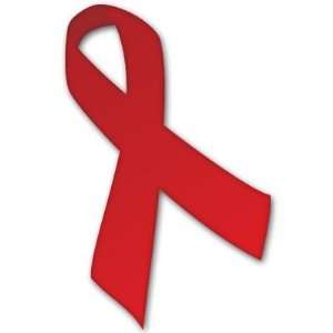  Red Ribbon solidarity HIV AIDS bumper sticker 3 x 5 Automotive