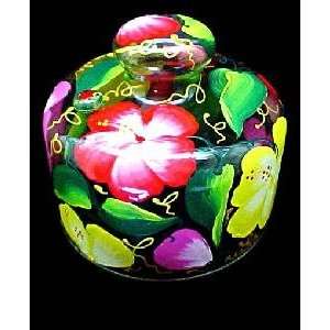   Hibiscus Design   Cheese Dome, 6 inches by 5 inches
