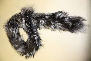 SALE Real Silver Fox Fur Neck Scarf 40 Long NEW  