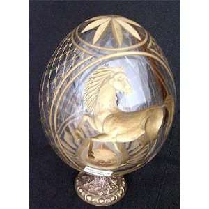  Russian Artist Anastasia Hand Painted Globe with Horse Painting 
