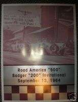 1964 SPORTS CAR RACE ROAD AMERICA 500 BADGER 200 POSTER  
