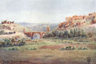 SPAIN Toledo Bridge of Alcantara, Illescas road, 1906  