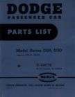 1949 Dodge D29 D30 Factory Parts Manual (Fits 1949 Dodge Coronet)
