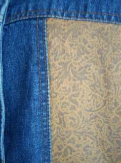 Coldwater Creek Blue Denim Leather Trim Jacket 1X  