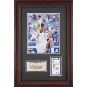  Jimmy Connors Framed Display Piece with Actual 1991 US 