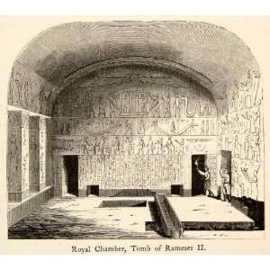  1864 Wood Engraving Ancient Egypt Tomb Ramesses Rameses Pharaoh 