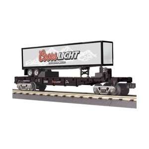   30 76275 MTH RailKing O Flat Car w/Trailer Coors Light: Toys & Games