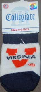 NCAA Virginia Cavaliers Boys Toddler Socks 0 6 months  