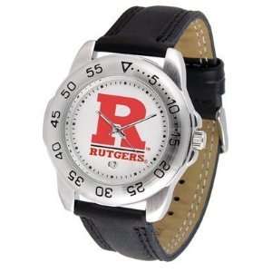 Rutgers Scarlet Knights Suntime Mens Sports Watch w/ Leather Band 
