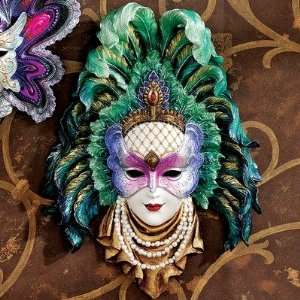   of Mardi Gras Wall Mask Sculpture: Peacock Princess: Home & Kitchen