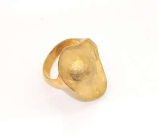 Technibond Oval Nugget Ring 14K Yellow Gold Clad Silver 925  