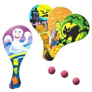  Wooden Haunted Halloween Paddleball Game: Toys & Games