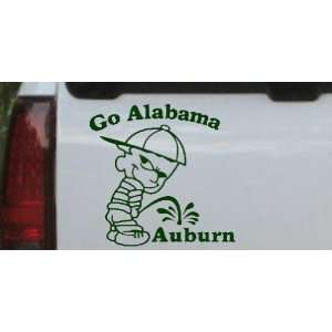Dark Green 12in X 11.3in    Go Alabama Pee On Auburn Car Window Wall 