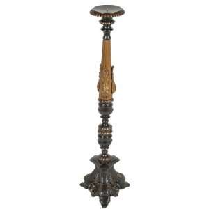  Hand Crafted Candle Pillar W/Antique Brass & Black Finish 