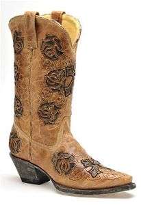 Womens Corral Rose & Cross Cowboy Boots (7.5, 9.5, 10, 11)  