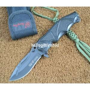   lock folding camping knife w/ nylon sheath & money clip & safe lock