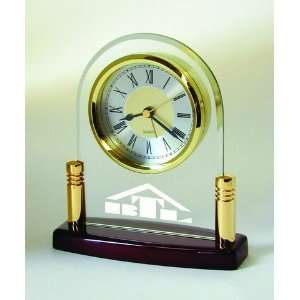    Rosewood Piano Finish Wood Arch Alarm Clock: Home & Kitchen