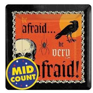   Collection   Be Very Afraid   10 Square Paper Halloween Party Plates