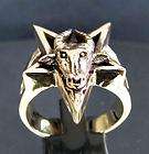 GOAT HEAD Pentagram Horns Skulls Silver PEWTER RING  