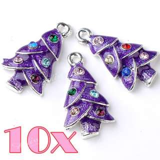  Crystal Christmas Tree Bail Spacer Findings Charms Pendant  