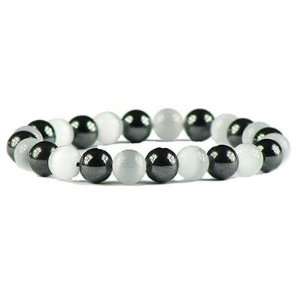    Hematite White   Magnetic Therapy Bracelet (HB WCE): Jewelry