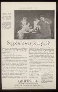 1919 girls school fire theme Grinnell sprinkler ad  