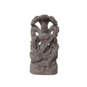  Goddess of Music saraswati Playing Veena Under the Tree Stone Statue 