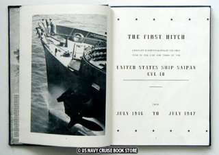USS SAIPAN CVL 48 MAIDEN VOYAGE CRUISE BOOK 1946 1947  