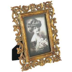  Eloise Gold and Red Rubbed Finish 4x6 Rectangular Frame 