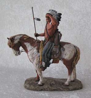Daniel Monfort War Chief Native American Western Sculpture Signed 