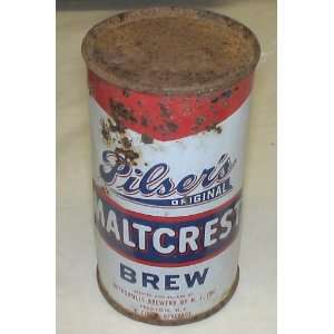  Vintage Collectible Flat Top Beer Can : Pilser Maltcrest 