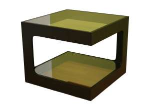 MODERN Side table SQUARE Wenge Dark Wood Contemporary  