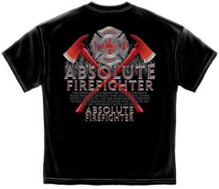 Absolute Firefighter T Shirt cross of RED rescue axes fireman fire 