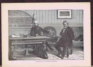  Jules Favre with Otto von Bismarck   Germany History Print 1899  
