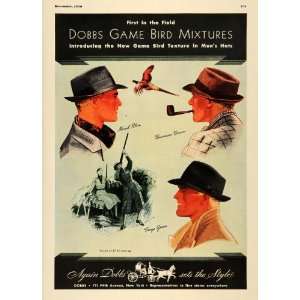  1936 Ad Dobbs Game Bird Textured Hats Hunting Partridge 