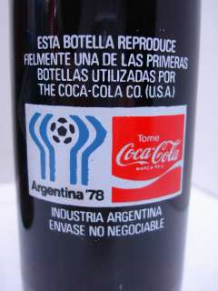 COCA COLA BOTTLE ARGENTINA WORLD CUP SOCCER FIFA 1978  