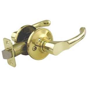   Polished Brass Hall & Closet Lever Door Lock: Home Improvement