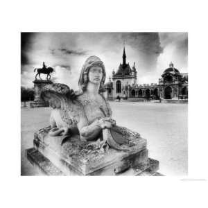  Statues,Chantilly Chateau, Picardy, France Giclee Poster 